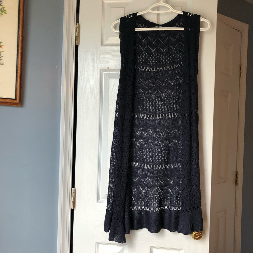 Hannah sleeveless open cardigan